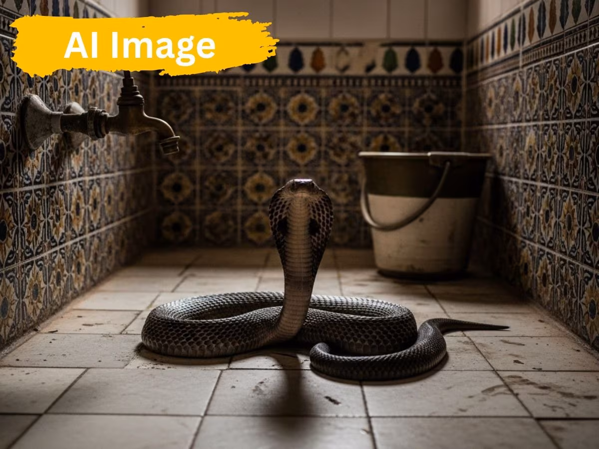 डॉक्टर ने गेट खोला तो वॉशरूम में फन फैलाए बैठा था कोबरा, मची दहशत, फिर क्या हुआ?