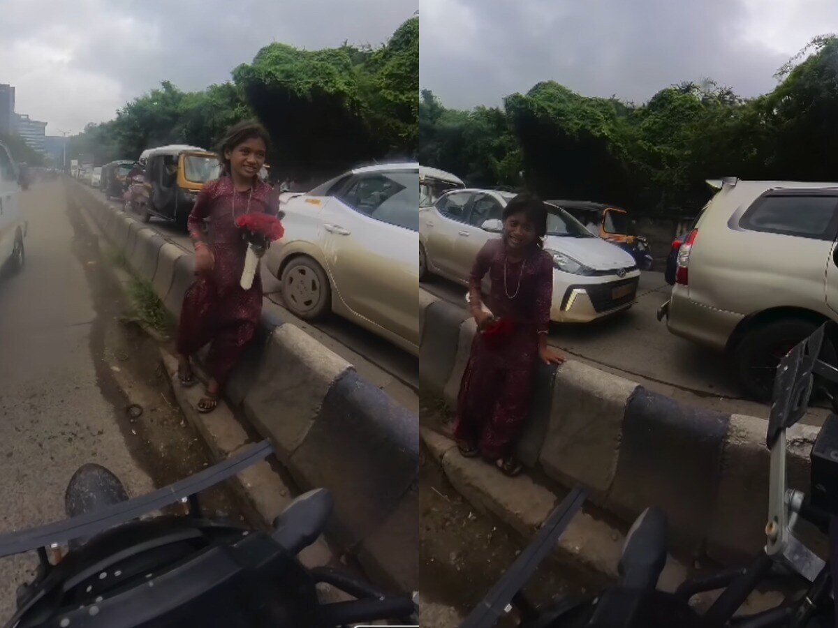 फूल बेच रही बच्ची को ऑटो वाले ने जड़ा थप्पड़, सड़क किनारे रोती रही; VIDEO