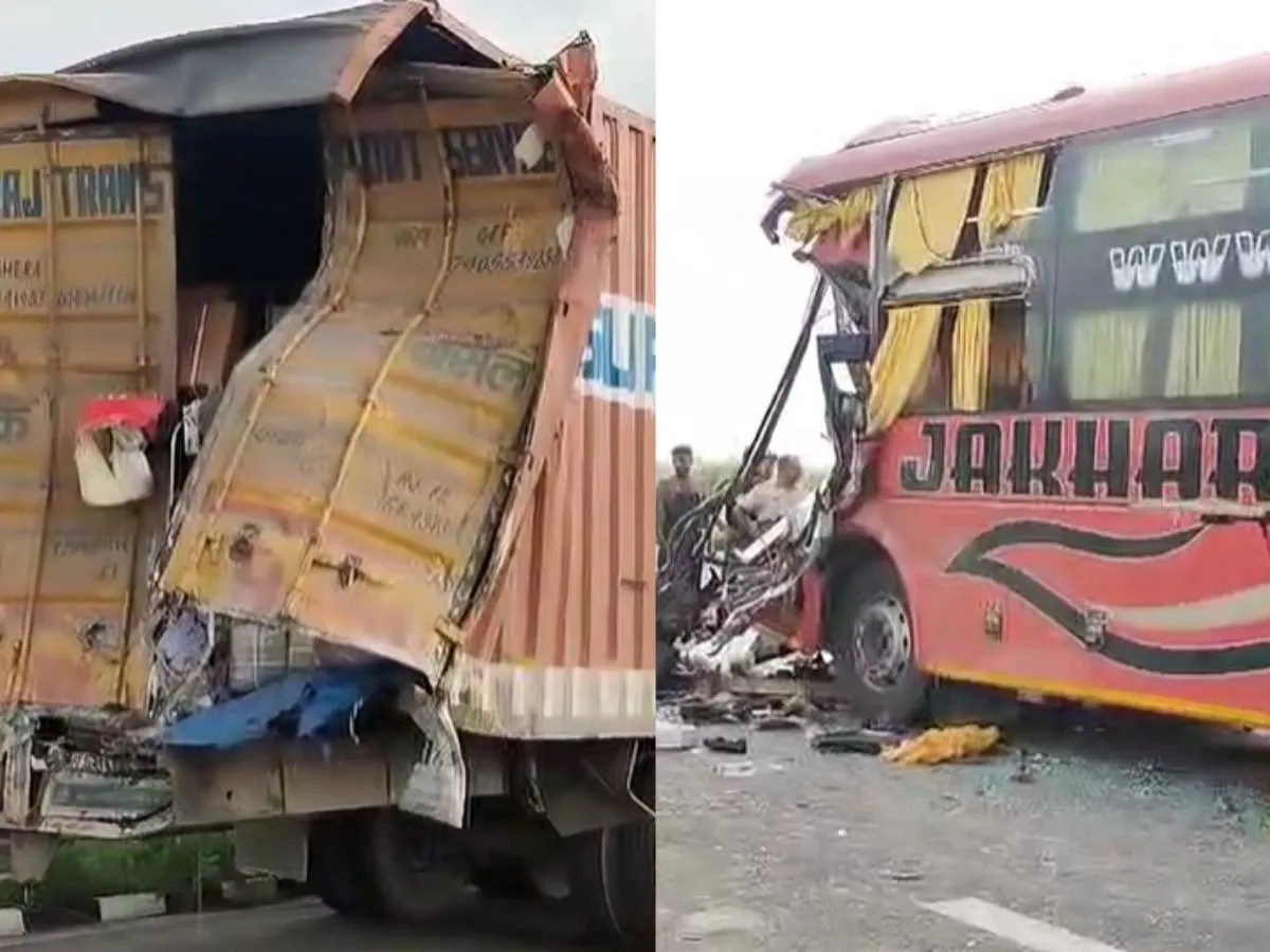 दिल्ली-मुंबई एक्सप्रेसवे पर बड़ा हादसा,अलवर के पास बस-कंटेनर की भिड़ंत, दर्जनों घायल