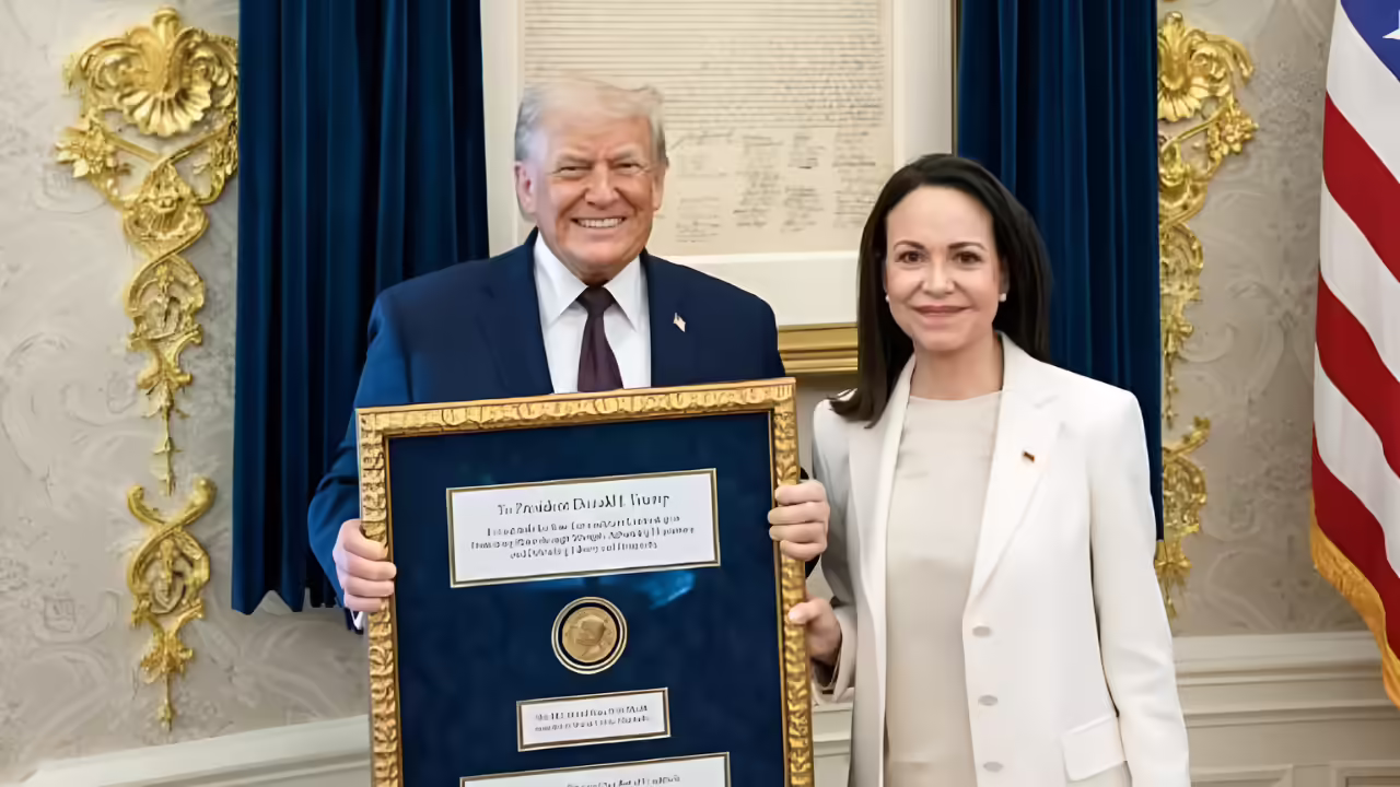 'Wonderful gesture': How Trump reacted to Machado 'presenting' her Nobel medal — did he keep it?