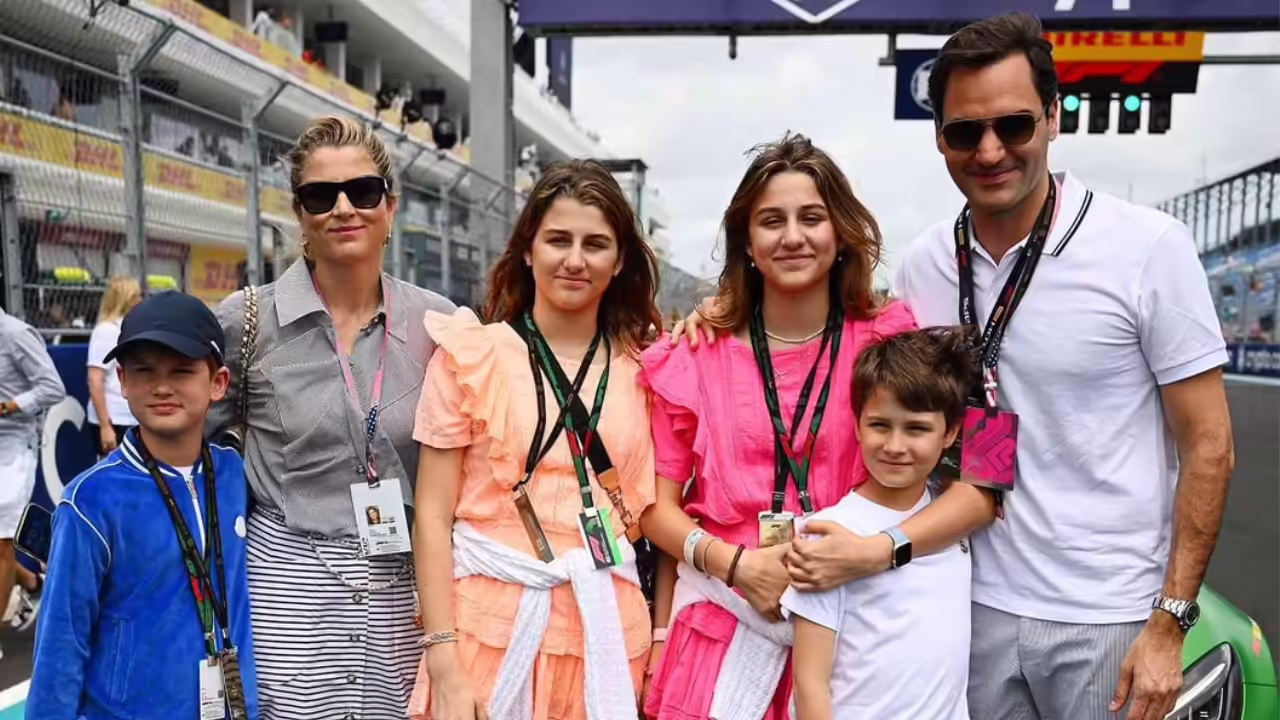 Roger Federer revisits Australian Open glory with wife Mirka and kids
