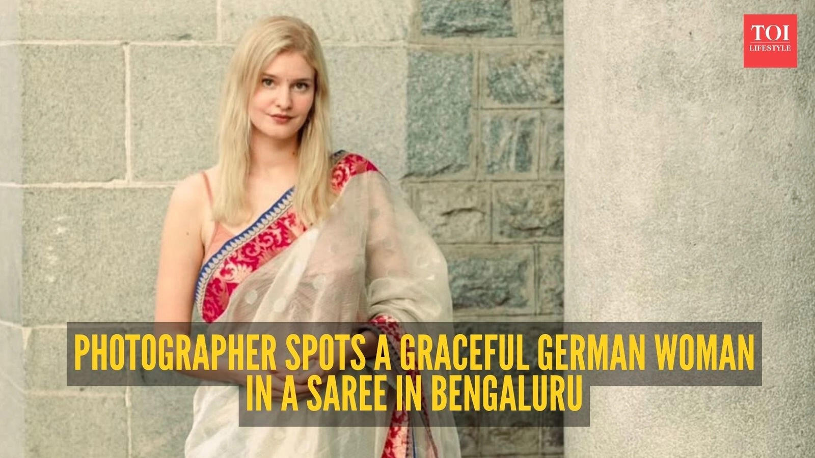 German woman in a saree on Bengaluru streets goes viral