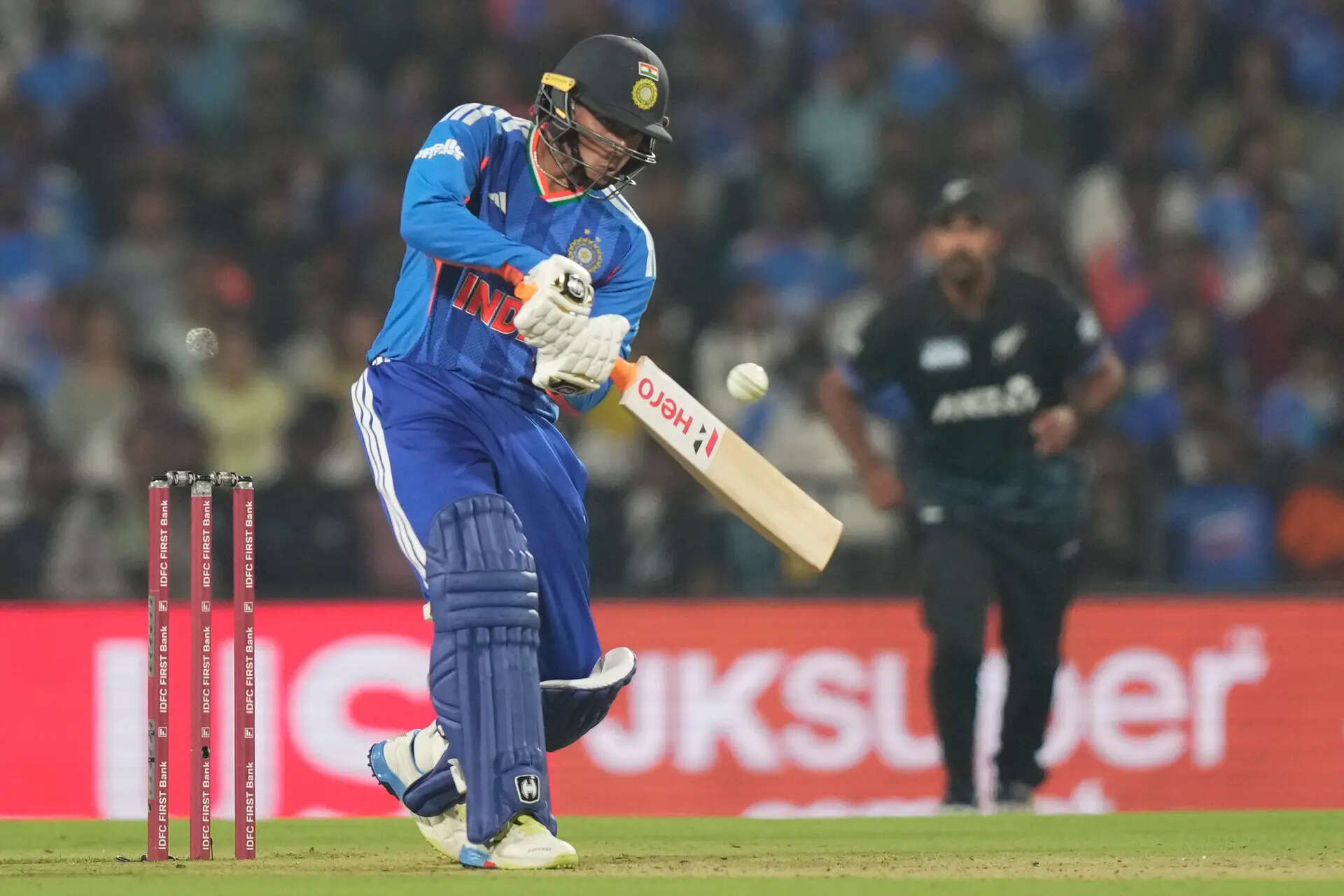 IND vs NZ T20I: Abhishek Sharma falls after blazing 84
