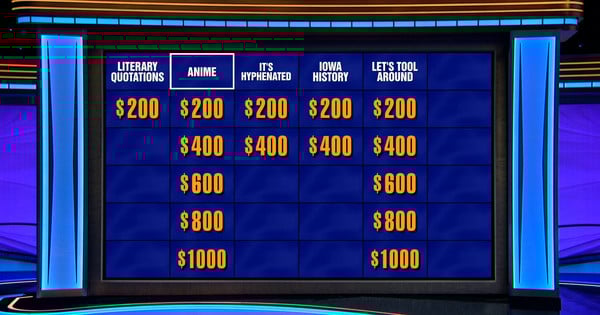 Jeopardy! Tournament of Champions Opens With 'Anime' Category